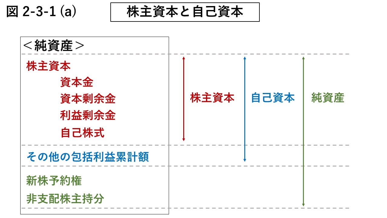 図 2-2-3 (a)株主資本と自己資本の図